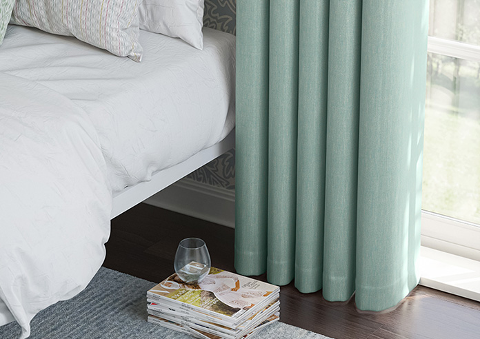 Delicate Chevron, Turquoise - Made to Measure Curtains - Image 5